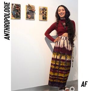 ANTHROPOLOGIE BY TINY HEIDI WRAP MAXI SKIRT IN TIE DYE NWT XS
